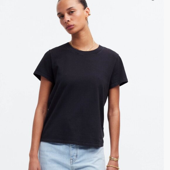 Madewell Premium Standard 01. The Shrunken Tee in Black Size Small NEW - Picture 1 of 2